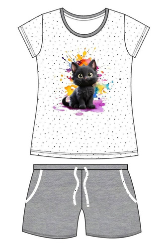 245/109 246/109 Момичешка пижама Black Cat Cornette бяла