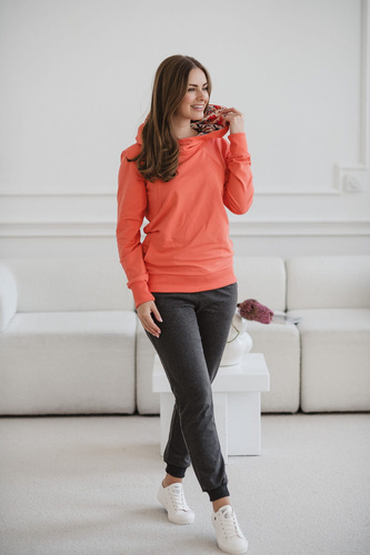 Суичър за кърмачки Milk Please Milk&Love с коралова качулка