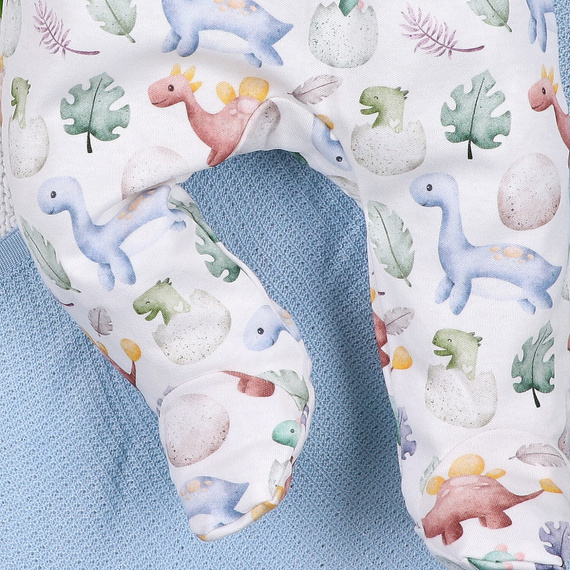 ABN-5572 Бебешки гащеризон Dino Explorer с щампа Нини | Органичен памук, удобна кройка