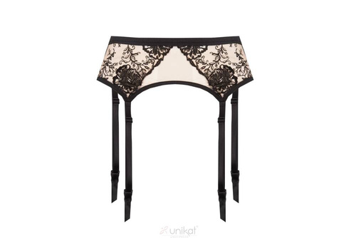 Saskia Уникален черен колан с жартиери