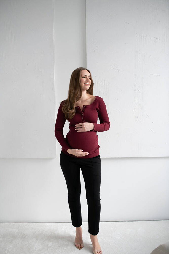 Блуза за бременни и кърмачки Tummy бордо Milk&Love