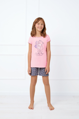 Пижама за момичета Lotte Италианска мода - розово/принт 