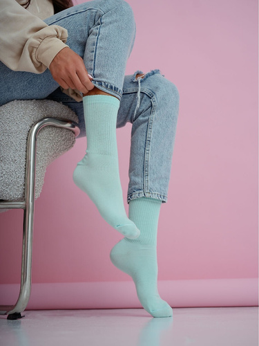Дамски памучни чорапи Milena 1313-002 – удобни, рипсени green