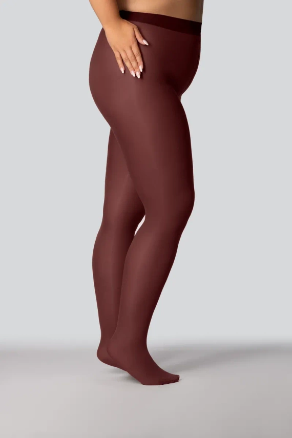Чорапогащи Elizabeth Queen Size 70 den, цвят червено вино – гладки, матови, цветни, удобни
