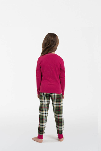 Пижама Zonda за момичета Италианска мода - амарант/принт 