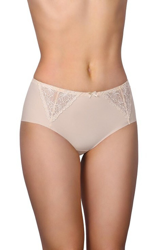 58 Слипове Modo бежови - микрофибър, дантела отпред, лазерна кройка