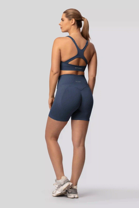 Spaio PUSH-UP PRO моделиращи безшевни шорти фитнес висок колан navy blue