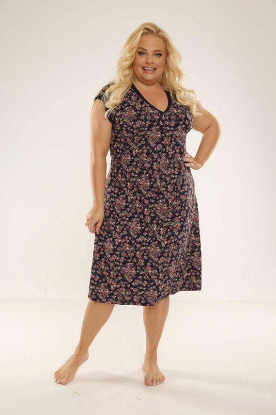 466/472 Mia Нощна риза плюс размер Forex - тъмно синьо