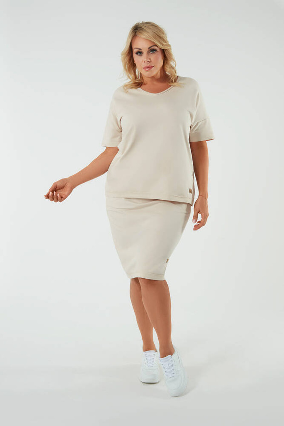 Дамска миди пола Stella Италианска мода - бежова