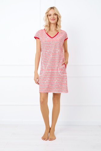 Flota дамска риза с къс ръкав Италианска мода - червен принт