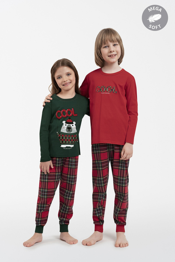 Детска пижама Tess Италианска мода - червено/принт