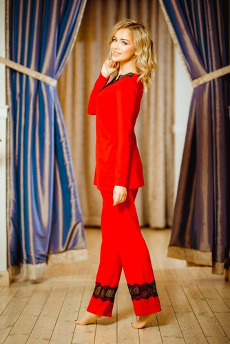 Kapas Дамски пижамен комплект Kalimo - червен