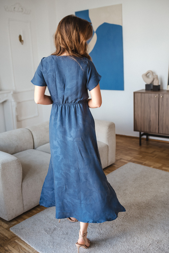 Рокля за бременни и кърмене Milk & Love Lovely Dress Long в тъмносиньо