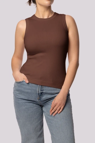 Ribben Дамска тениска без ръкави Mona, шоколад
