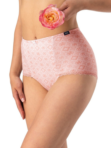 Дамски памучни слипове Key LPM 731 черно-бежови - 2 броя в кутия класическа кройка