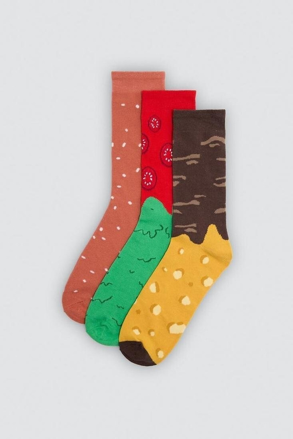 Ysabel Mora 17501 Sock Burger Чорапи унисекс 3 чифта памучни Подарък