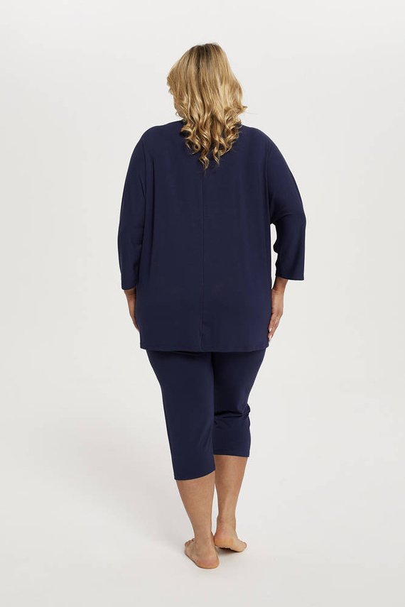 Song Дамска пижама 3/4 ръкав, 3/4 панталон Италианска мода - тъмносиньо