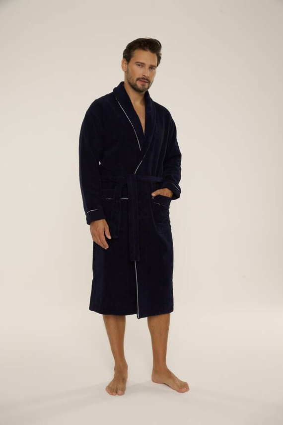 735 Manuele мъжки халат De Lafense - тъмносин