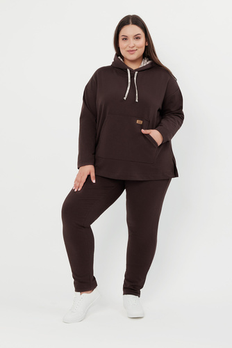 Lagos Дамски суитшърт с качулка Italian Fashion - кафяв 