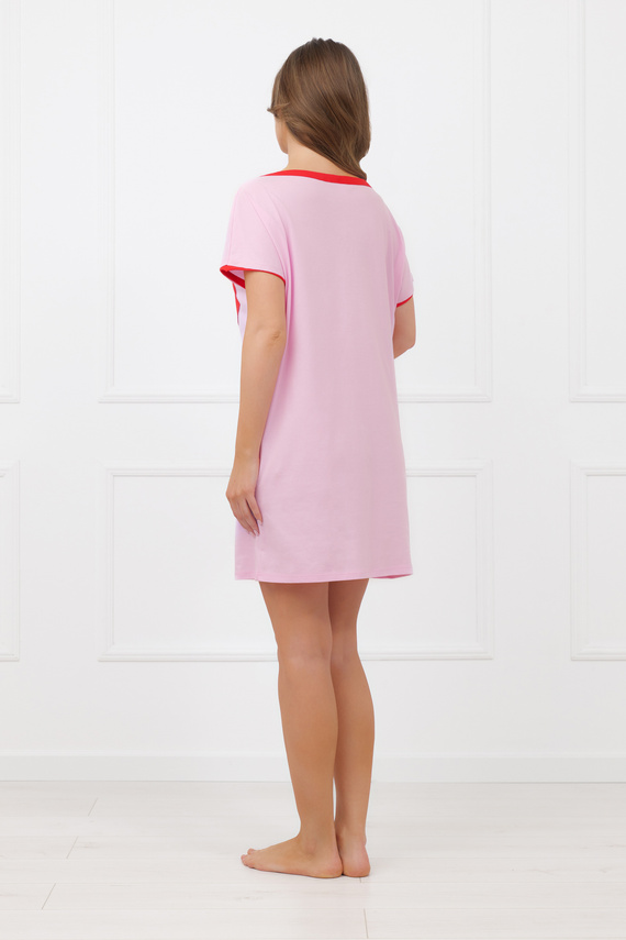 Нощница Sabrina Italian Fashion 100% памук – къс ръкав, сърце