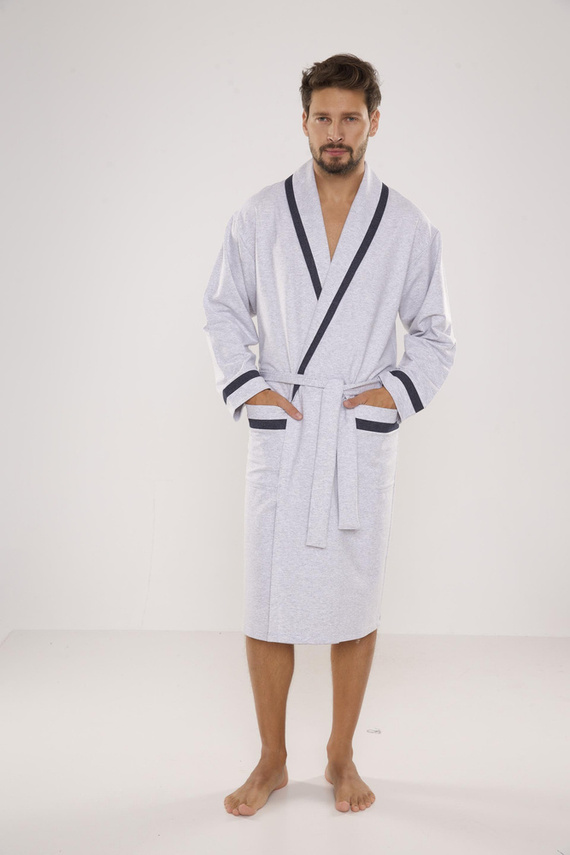 564 Мъжки халат Bruno De Lafense - светъл меланж 