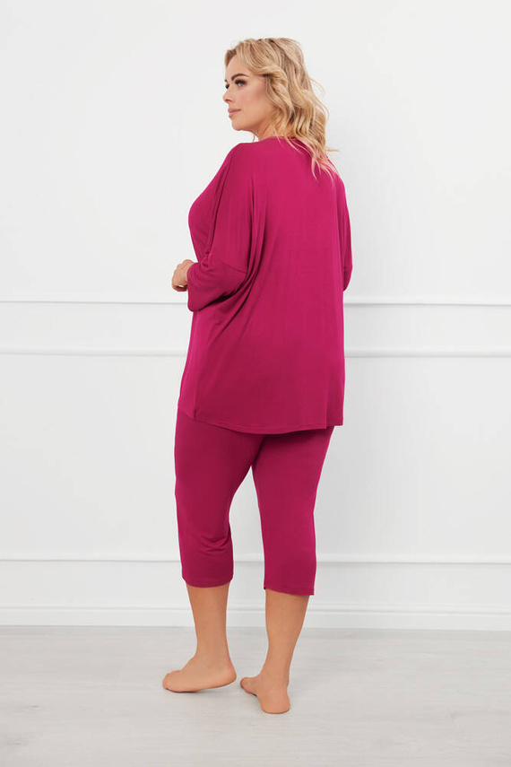 Natura Дамска пижама 3/4 Италианска мода - вино 