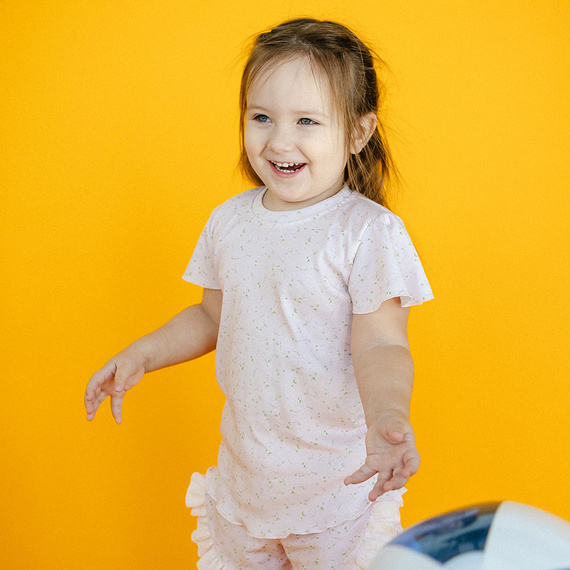 Блуза с къс ръкав Meadow Eevi - розова