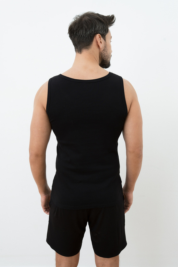 Paco Мъжка жилетка с широки рамене Италианска мода - черна