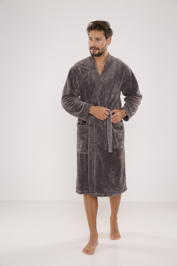 391 Мъжки халат за баня Hugo De lafense - сив