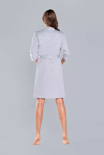 Меган Дамски халат Италианска мода 3/4 ръкав - светъл меланж