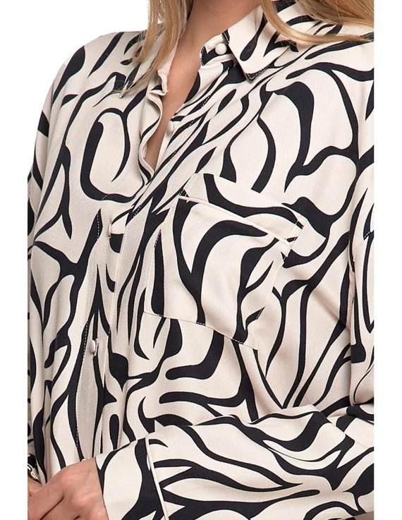 PDK4800-003 Крем нощница Moraj – вискоза, дълги ръкави, закопчаване с копчета