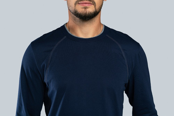 Niko Мъжка пижама с дълъг ръкав и дълъг панталон Италианска мода - тъмносиньо 