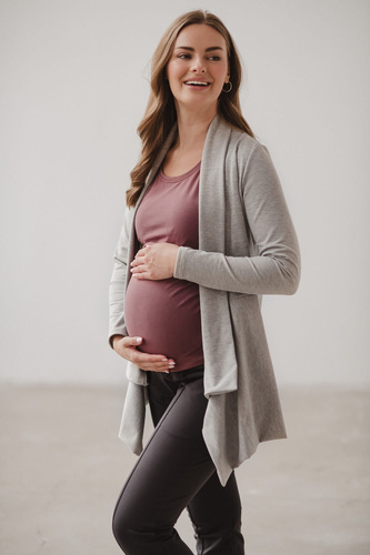 Жилетка за бременни Mama Wrap Milk&Love, светло сив меланж