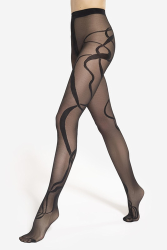 Модерен чорапогащник 10 Gatta – 40 den, артистичен десен, мат