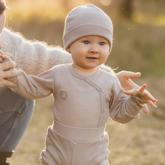 Мериносово боди от мериносова вълна Eevi - бежово