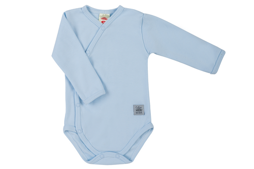 03251B "Unitone Blue Бебешко боди с дълъг ръкав Makoma blue