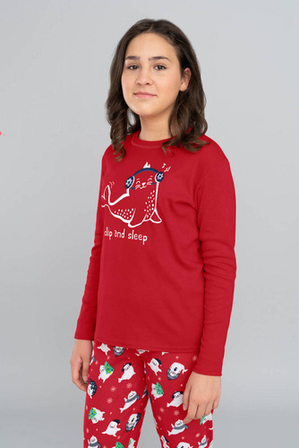 Kasjana Пижама за момичета Италианска мода - червена/принт червена 