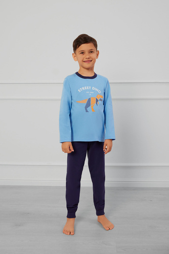 Пижама Rex за момчета Италианска мода - синьо/синьо