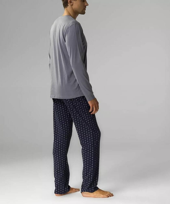 NMP-373 Мъжка пижама с дълъг ръкав Atlantic - сива тъмносиня