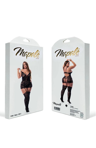 Дамско боди Mapale 7481 Romper Babydoll черно с дантела и открита гръб