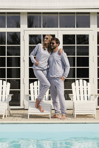 Комплект анцуг Leader дълъг. ръкав, дължина. панталони Италианска мода - меланж