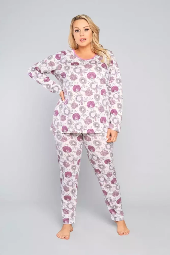 Дамска пижама с дълъг ръкав, панталон Lobelia Италианска мода -