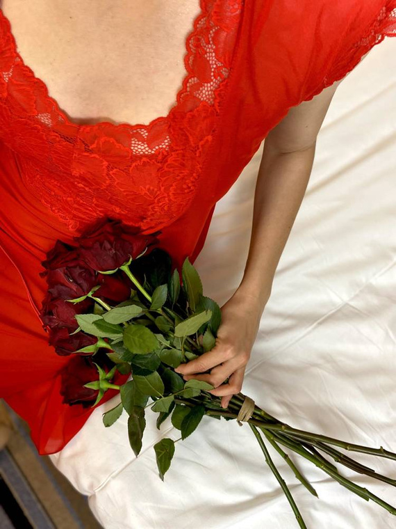 469 Нощна рокля без презрамки Alison Forex - червена