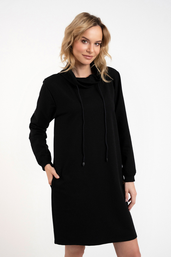 Malmo дамска туника с дълъг ръкав Италианска мода - черна