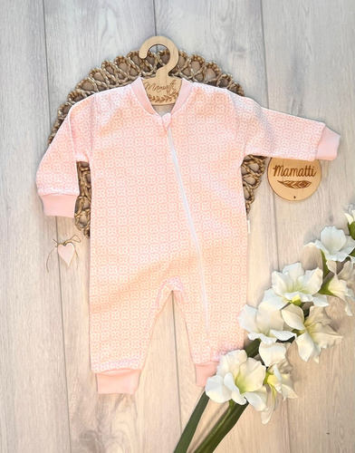 Бебешки гащеризон Mamatti PS15941 без крачета памук цип цветя