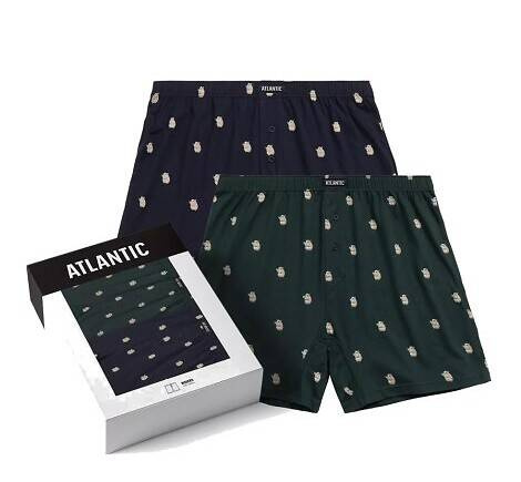2MBH-003 Мъжки боксерки Atlantic - тъмносини и смарагд