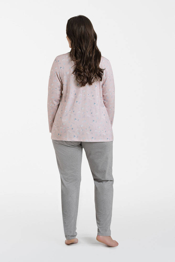 Simona Дамска пижама с дълъг ръкав и дълъг панталон Италианска мода - принт/меланж
