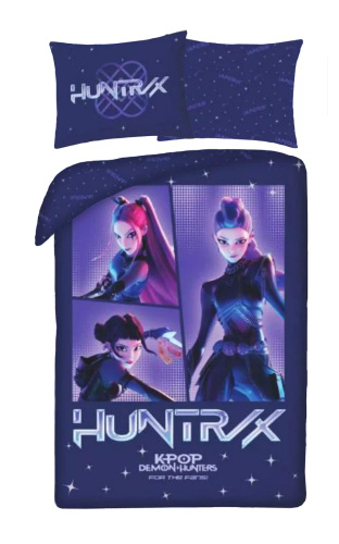 Halantex Спален комплект памучен K-POP Demon Hunters 03 140x200 70x90 Тъмносин