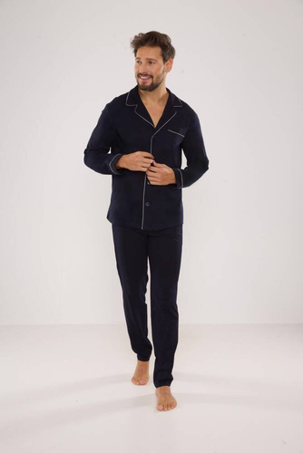 729 Norberto Мъжка пижама De Lafense - тъмно синьо