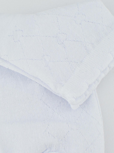 SB119 Дамски чорапи Noviti Jacquard Hearts - бели